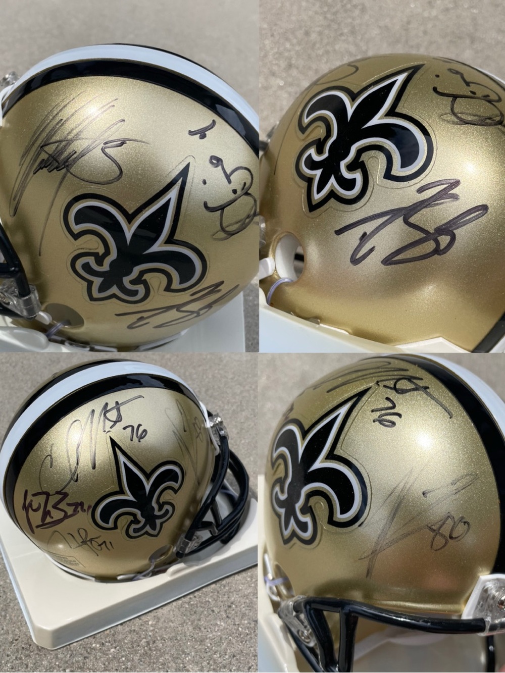 New Orleans Saints Drew Brees Jimmy Graham Hartley 7x Signed NFL Mini Helmet